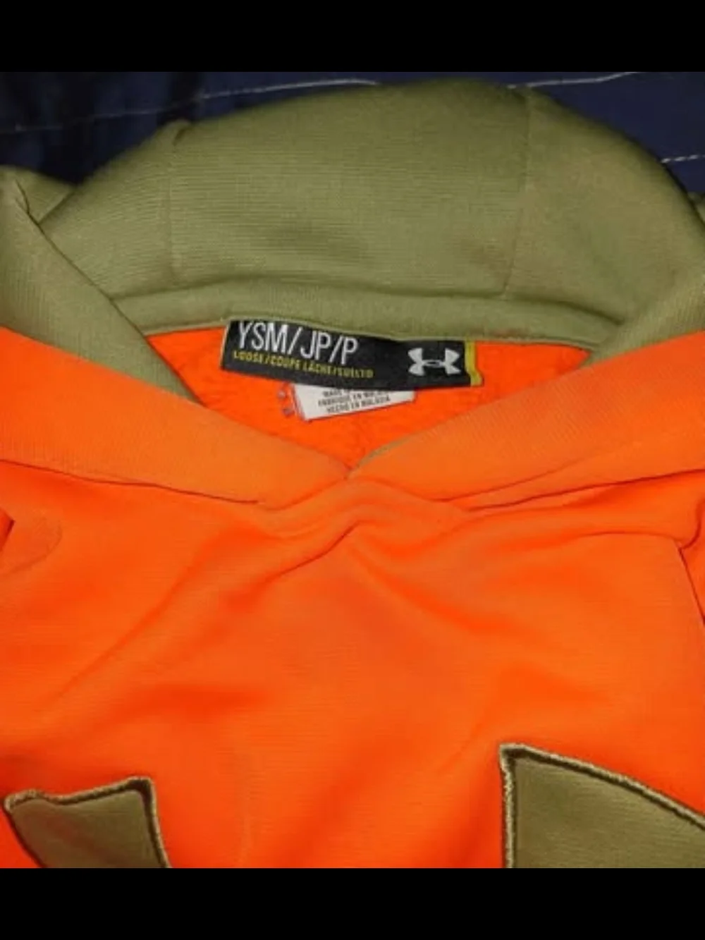 Under Armour Orange Kids Hooded Pullover with Gray Logo